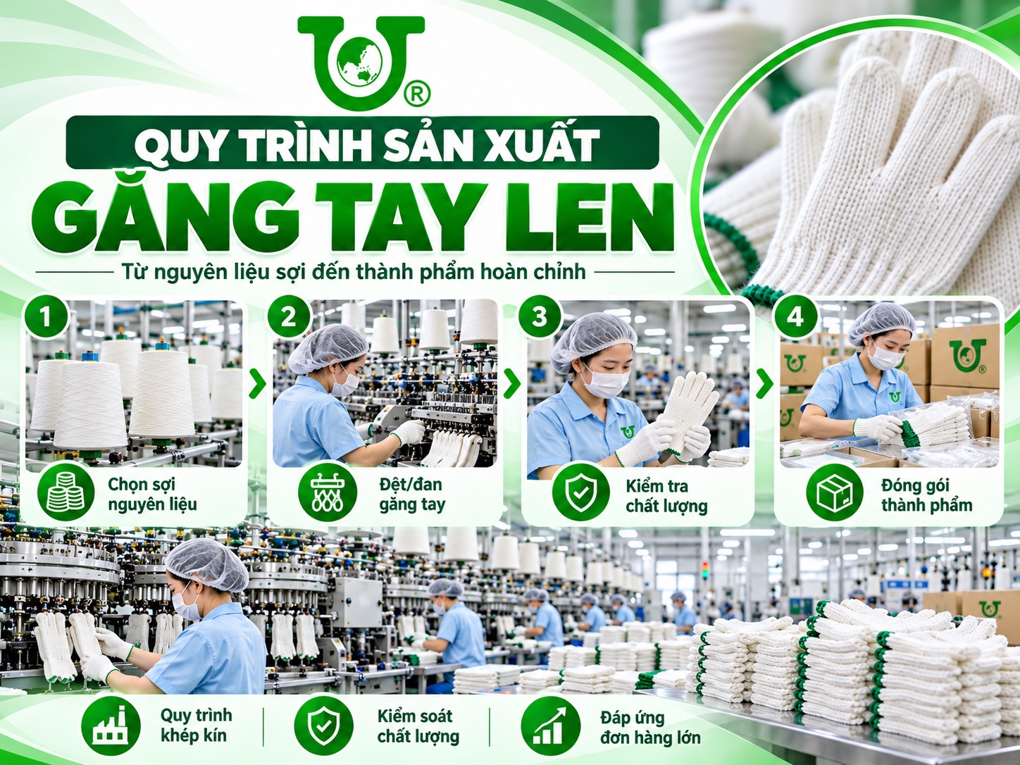 Sản xuất găng tay len