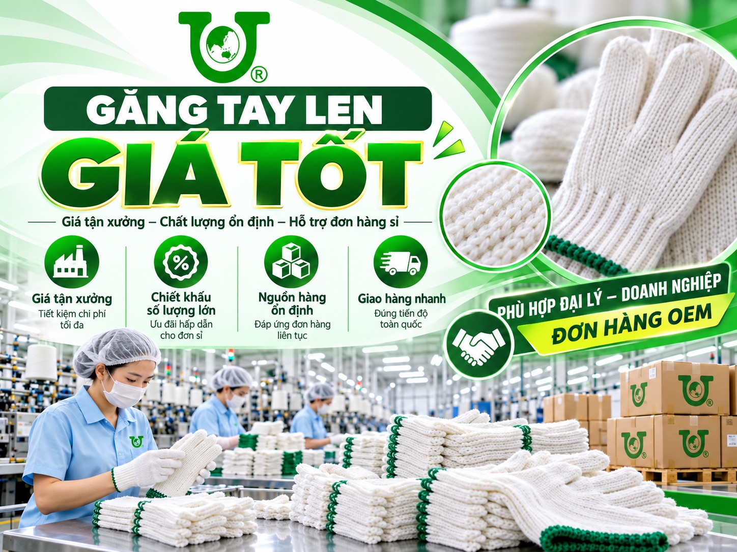 Sản xuất găng tay len